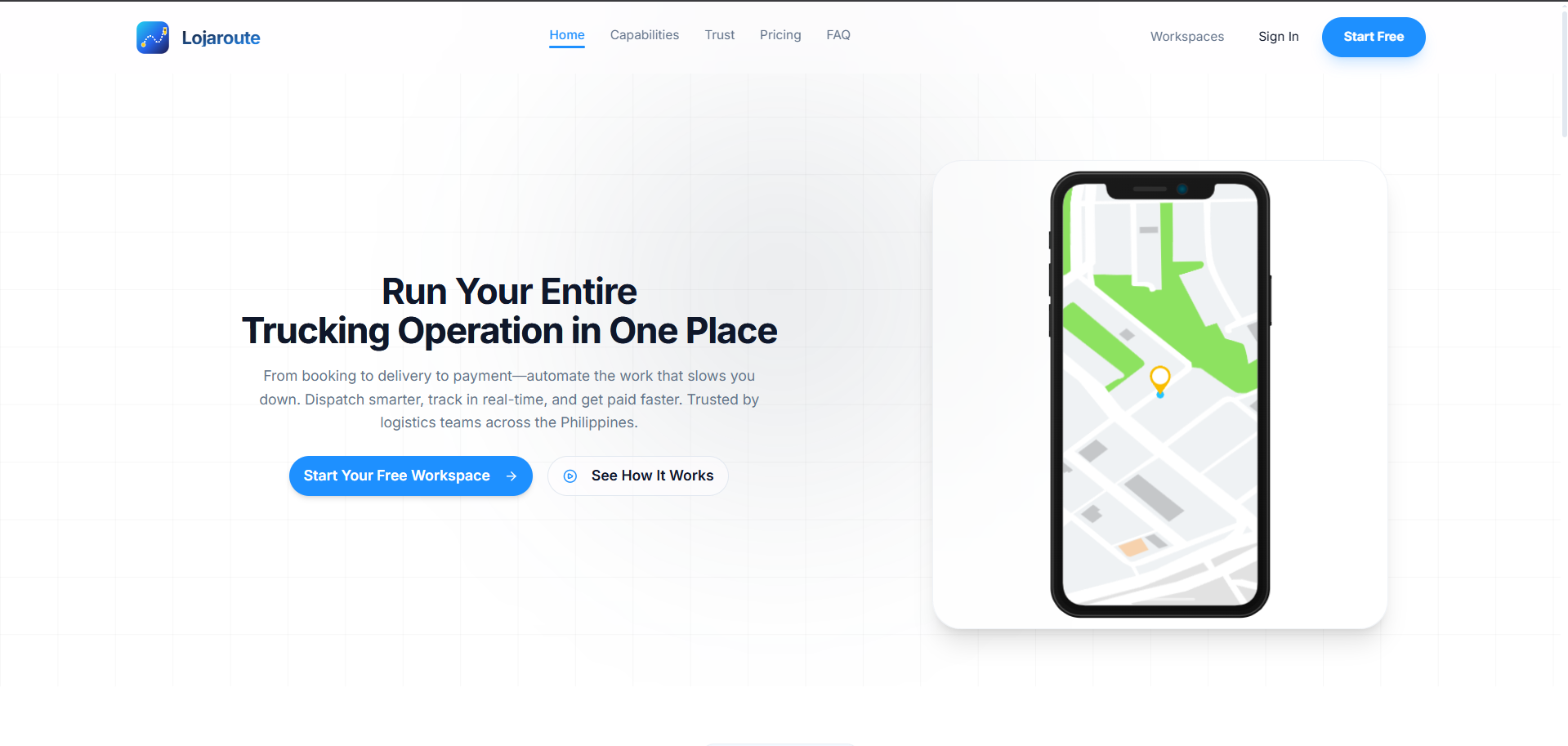 LojaRoute Showcase - Web Dashboard — Slide 1
