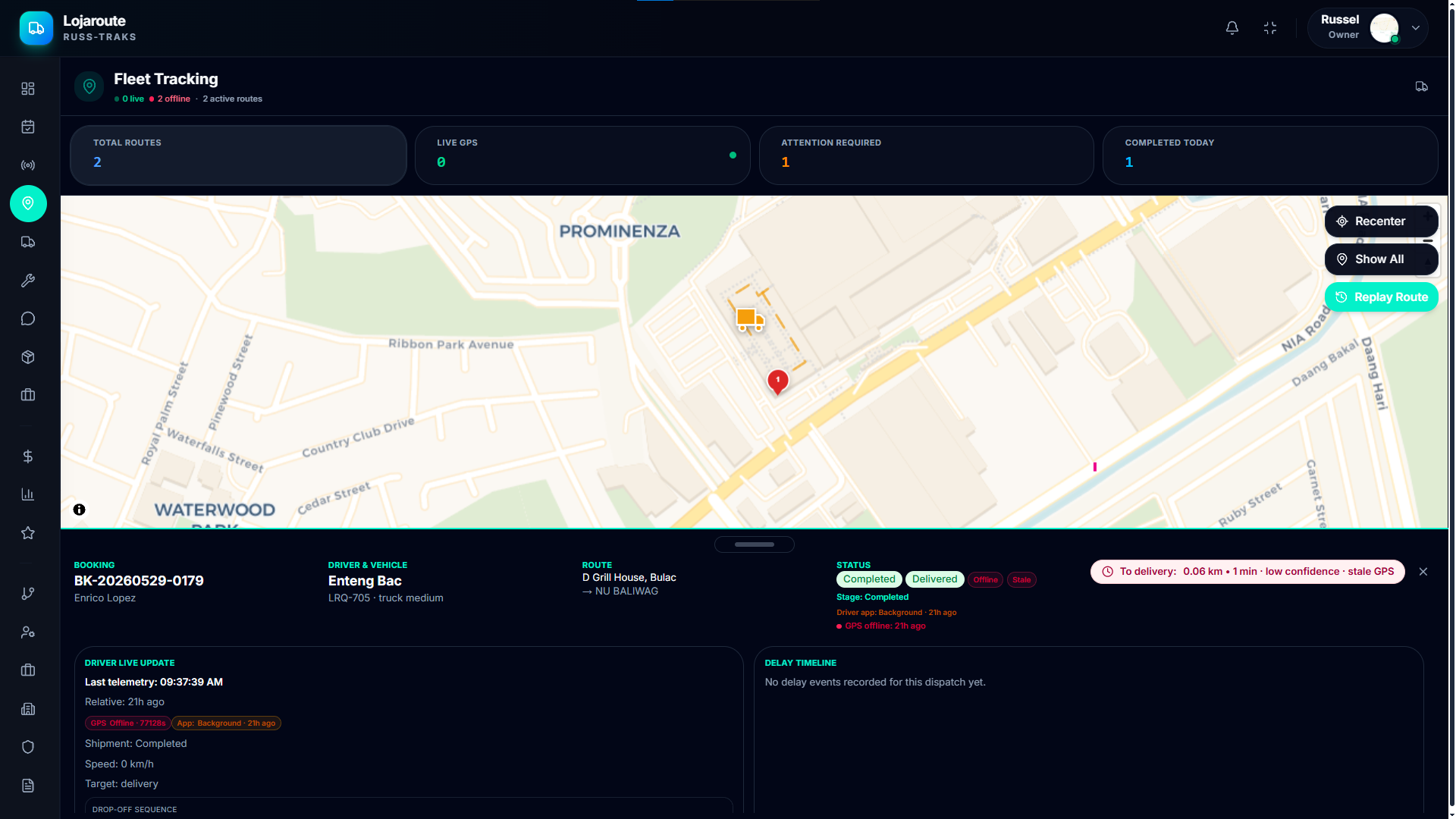 LojaRoute Showcase - Web Dashboard — Slide 4